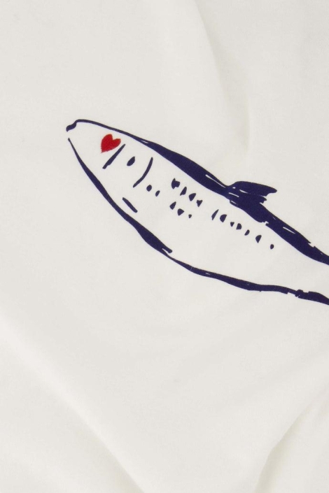 Zusss t-shirt opgerolde mouw met vis